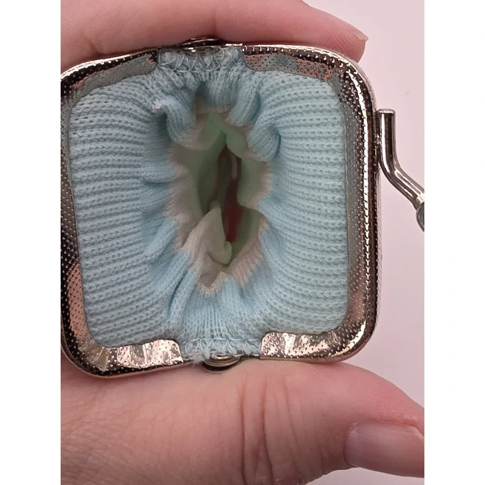 Blue Shopping Bag Pattern Baby Sock Coin Purse